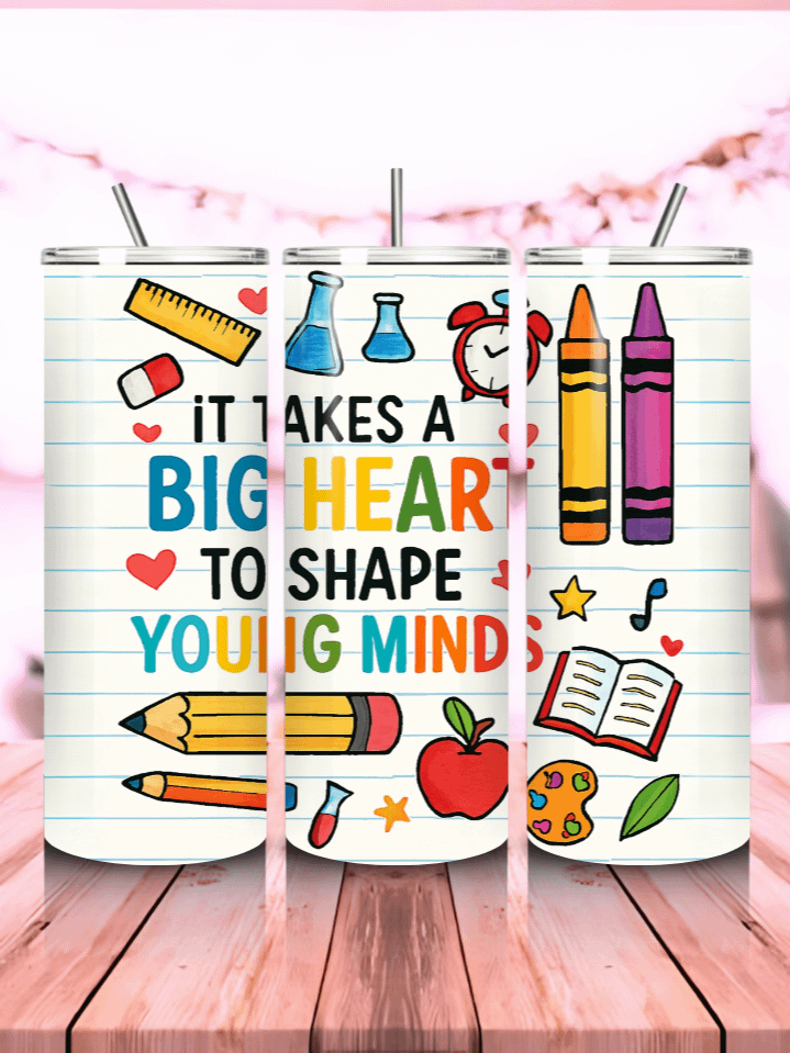 Teacher Tumbler Wrap PNG – 20oz Skinny Sublimation Design with Apple, Books & Pencil Doodles – Classic Educator Theme – 300 DPI Instant Digital Download product image (1)