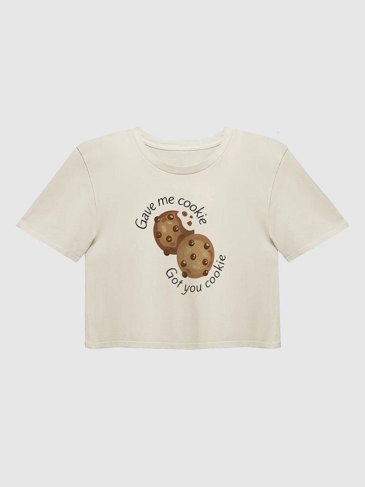 New Girl Women’s Crop Top – Funny “Gave Me Cookie” Quote Tee product image (1)