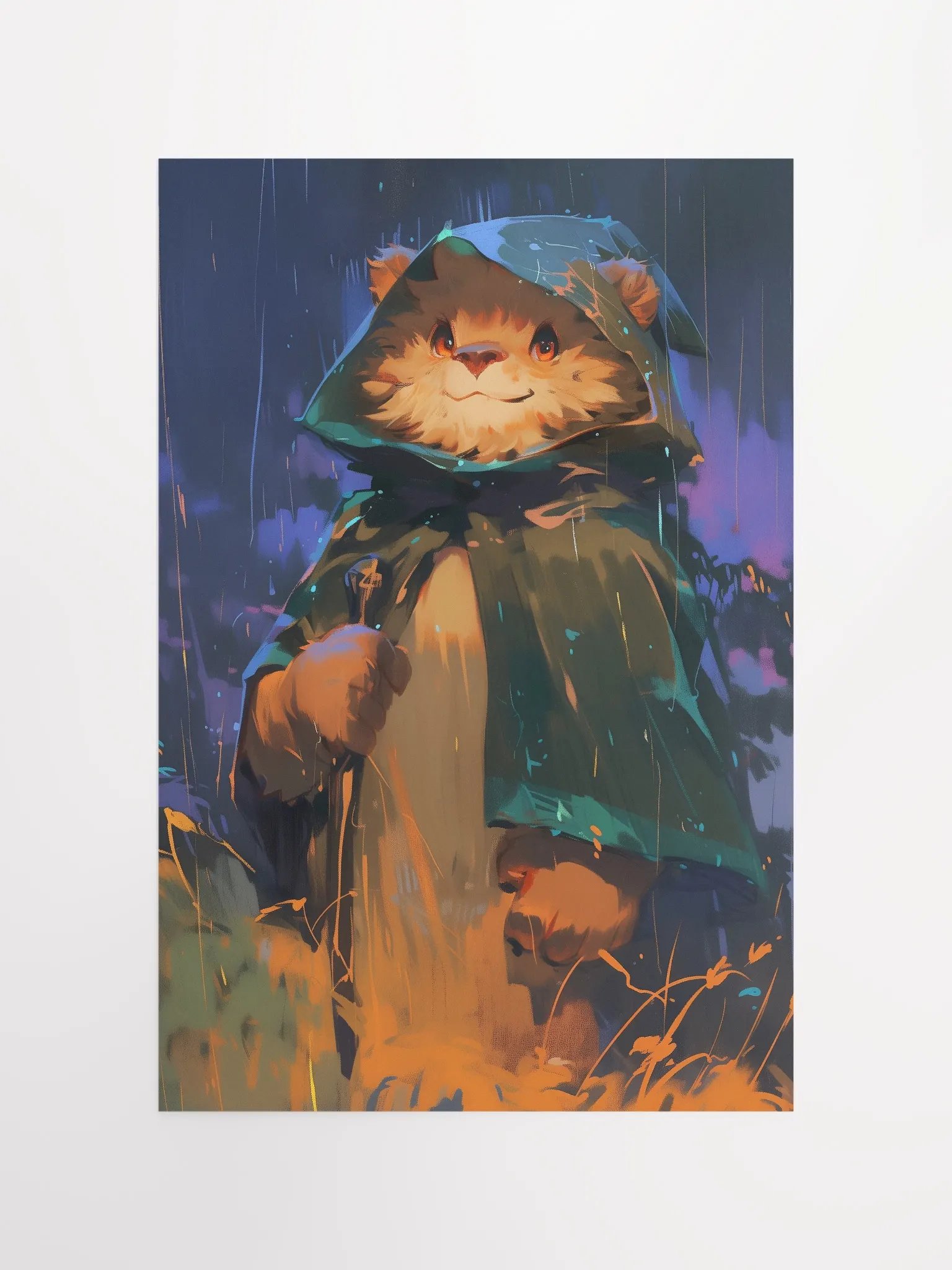 Bear in the Rain Enhanced Poster product image (4)