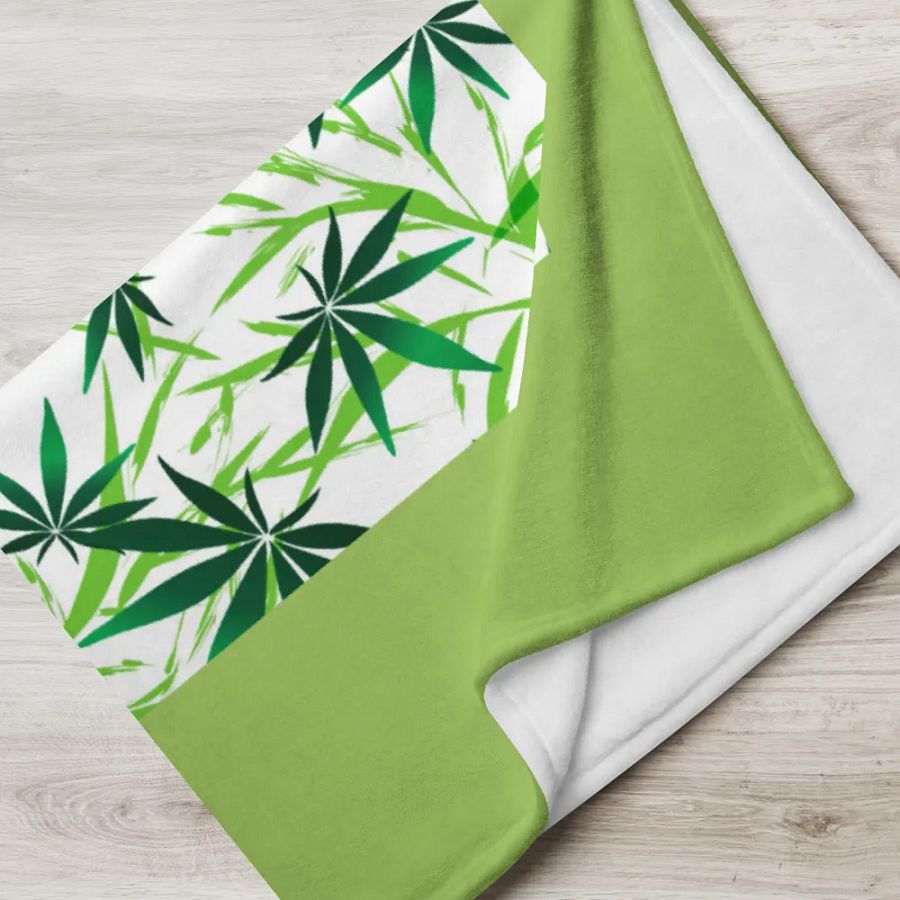 High. Cannabis Leaves Throw Blanket product image (5)