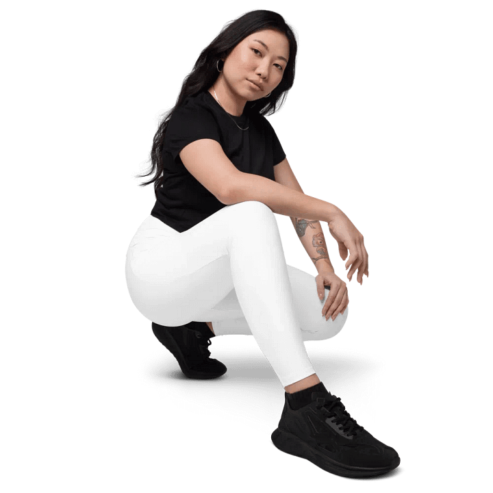 TDS Music Treble Clef Women's White Leggings With Pockets product image (2)