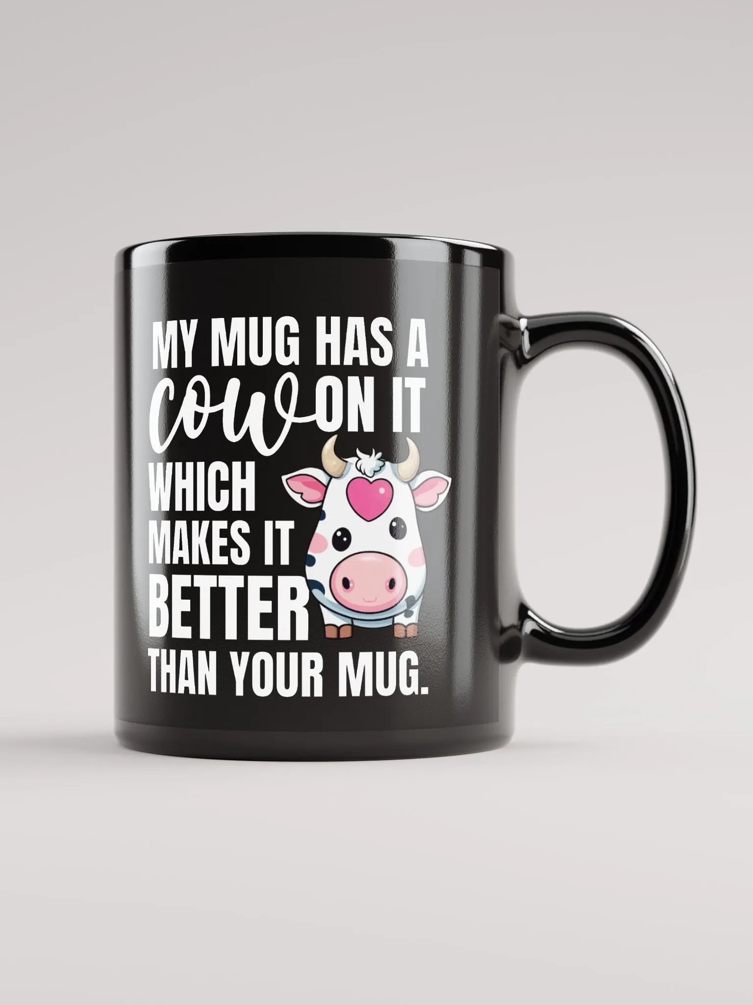 Cow Obsession Black Mug product image (1)