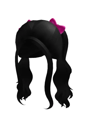 Cabelo preto fofo com laço rosa product image (1)