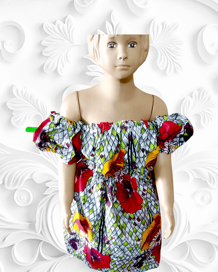 Kids simple off shoulder gown 6-7yrs product image (2)