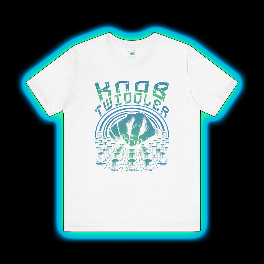 Knob Twiddler - Synthesizer/Sound Designer/Mix Engineer T-Shirt (CYAN PRINT) product image (1)