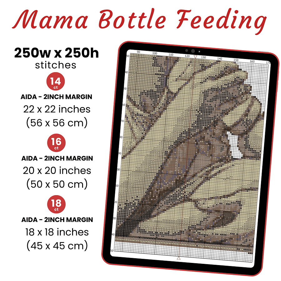 Mama Bottle Feeding Cross Stitch Pattern product image (2)