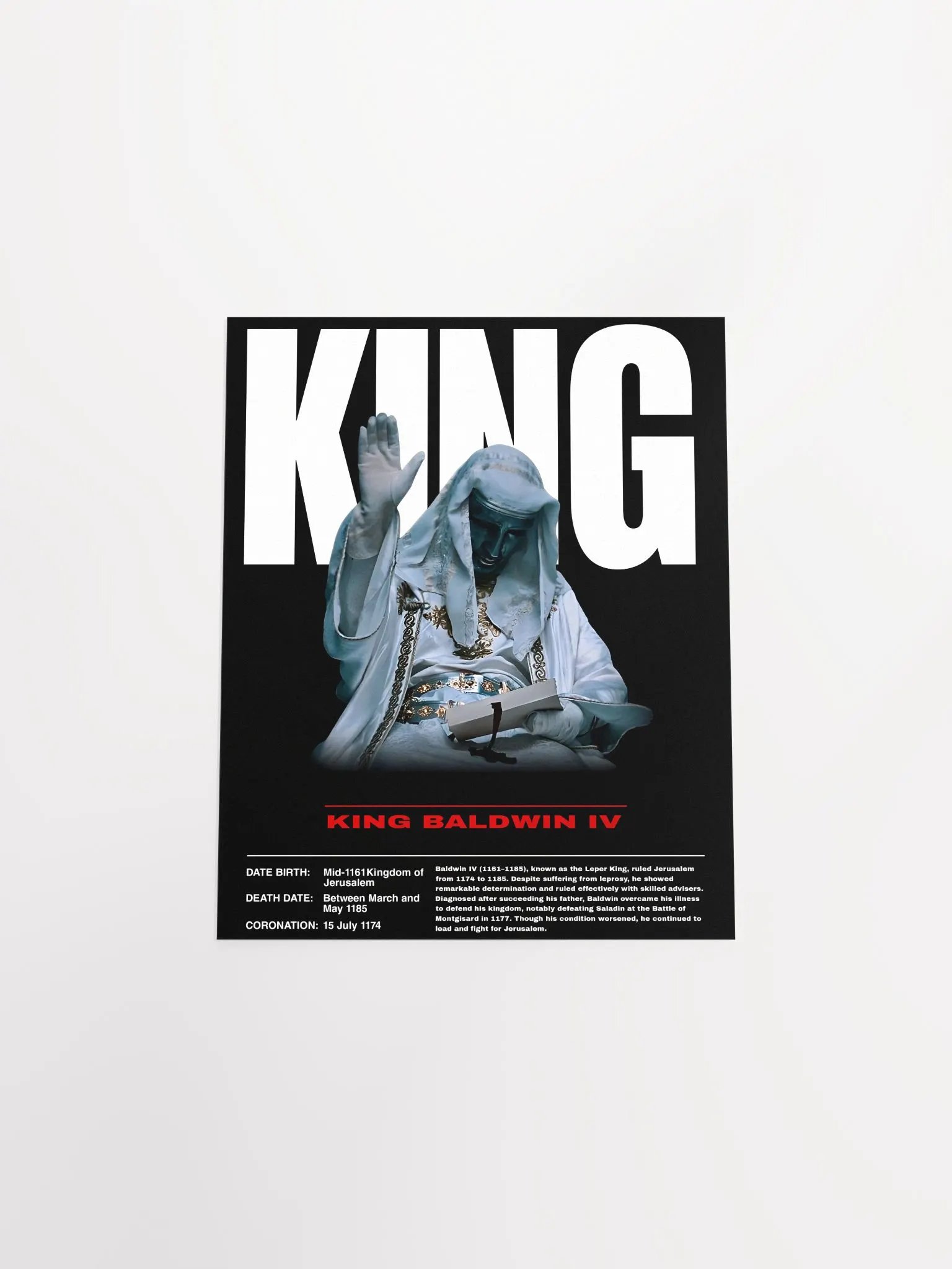 King Baldwin IV Leper King of Jerusalem Poster product image (6)