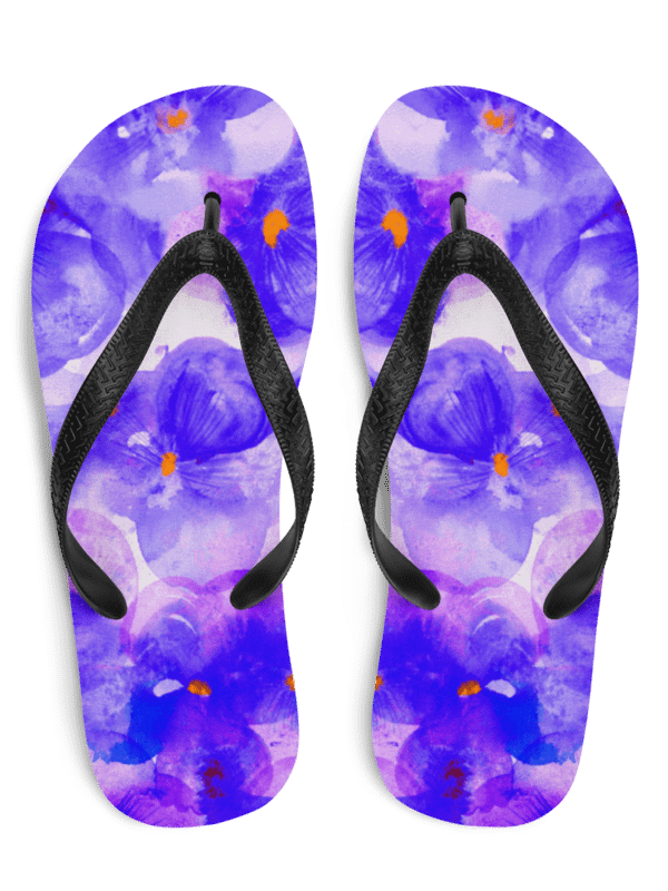 Purple Floral Flip Flops product image (1)
