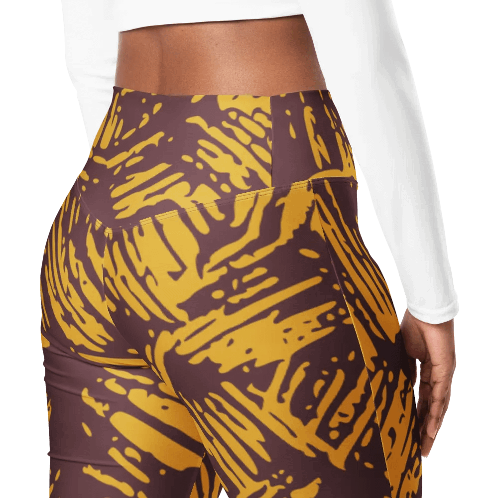 Mustard Strokes Flare Leggings product image (5)