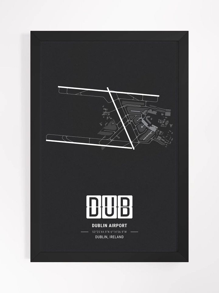 Framed Airport DUB Premium Map On Matt Paper product image (1)