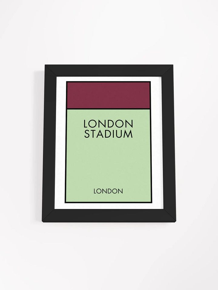 London Stadium London Monopoly Title Art Framed Print product image (1)