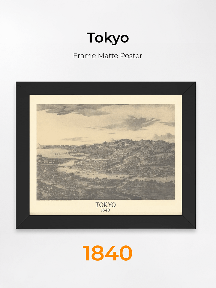 Tokyo 1840 Framed Poster Print – Hand-Drawn Edo Period City View product image (1)