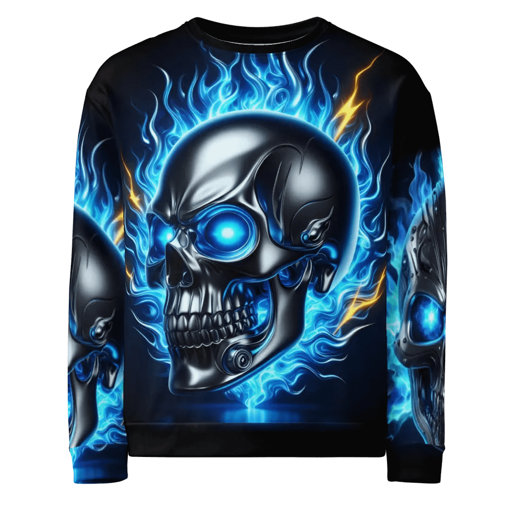Silver Skull and Flames - Unisex Sweatshirt #19 product image (1)