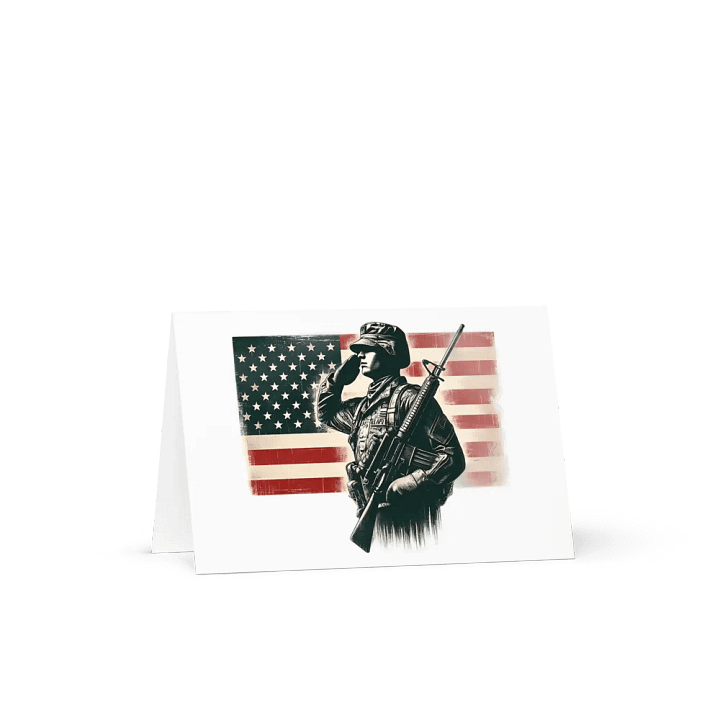 Saluting Soldier - Proud USA Patriotic Tribute Vintage Greeting Card product image (1)