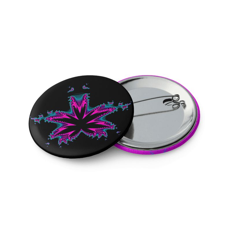 Creepy Cannabis 420 Pins, Black Blue Pink Pot Leaf Art Pin Button Set product image (3)