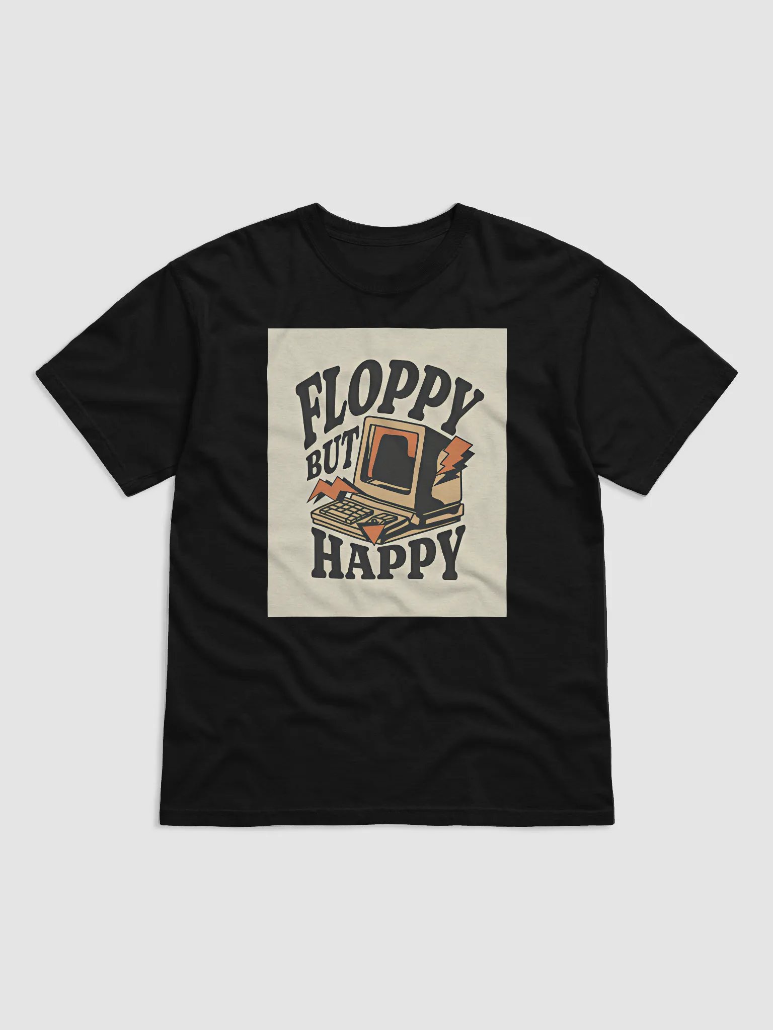 Retro Computer 'FLOPPY BUT HAPPY' Tee product image (3)