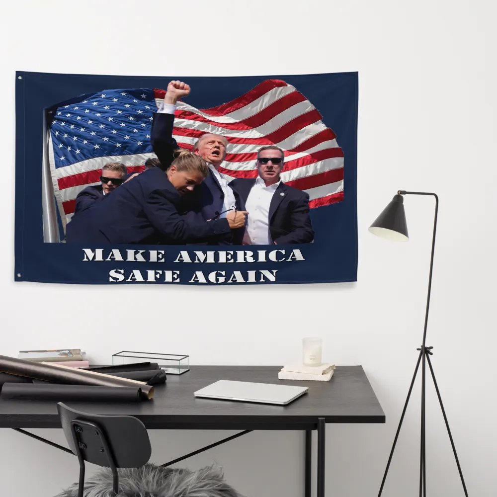 Trump 2024 Make America Safe Again Flag product image (9)