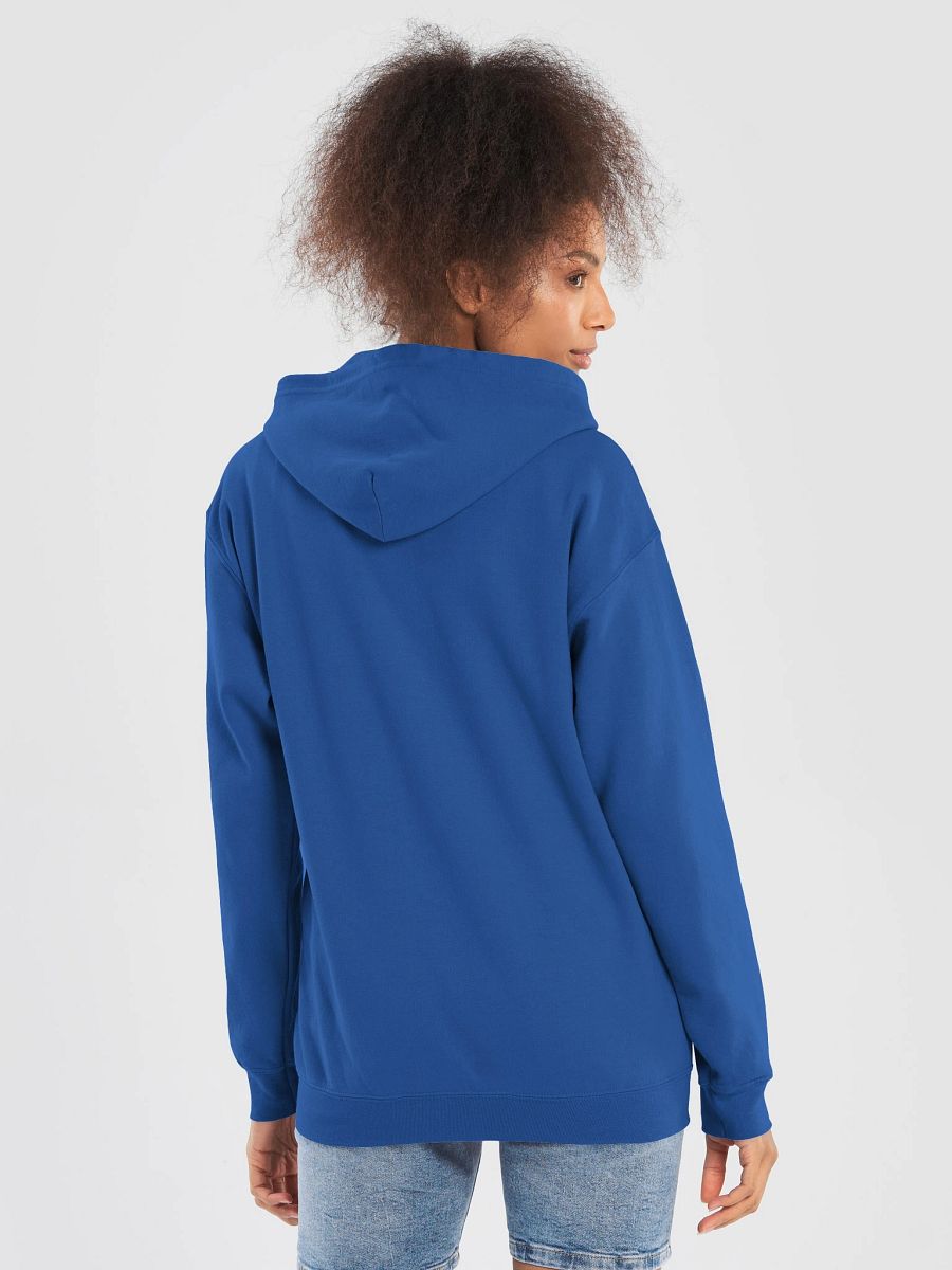 Plain Color Royal Blue Zip Hoodie product image (2)