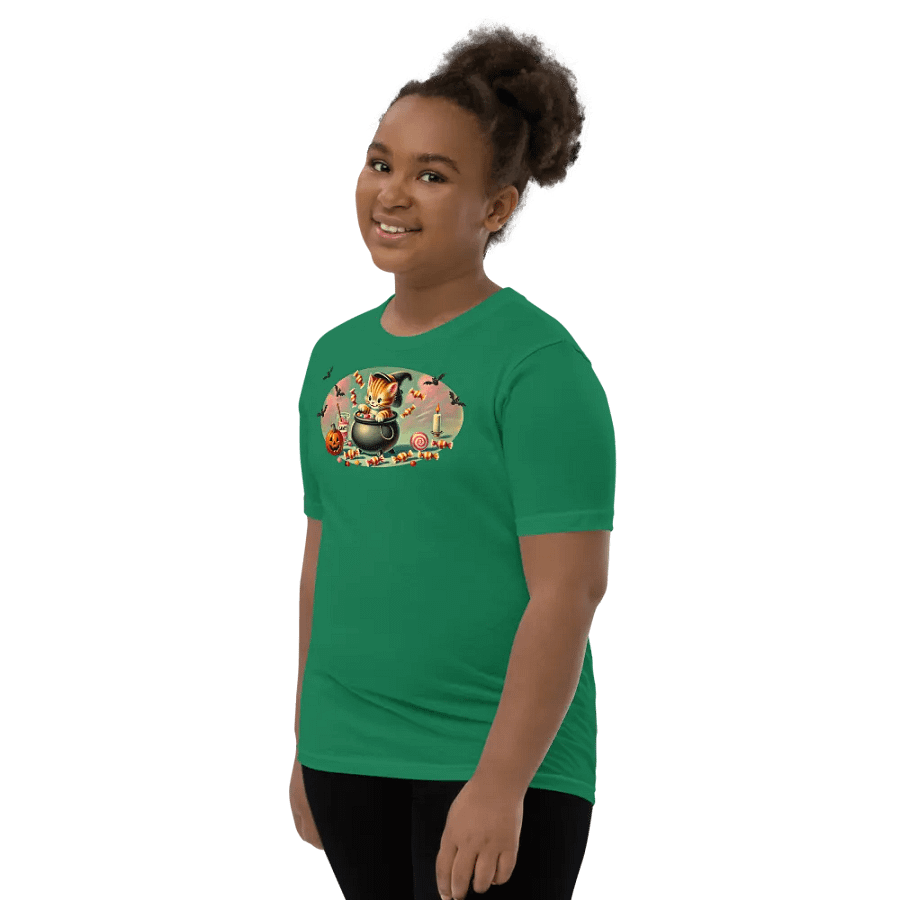 Halloween Cauldron Kitten Kids T-Shirt product image (40)