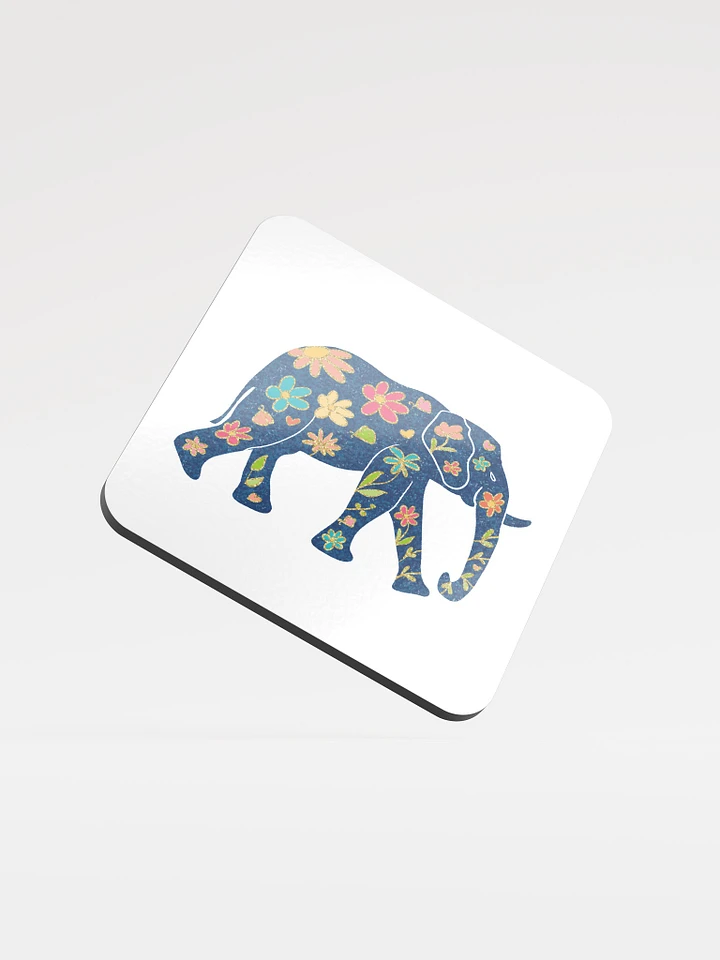 Boho Elephant With Flowers Coaster product image (1)