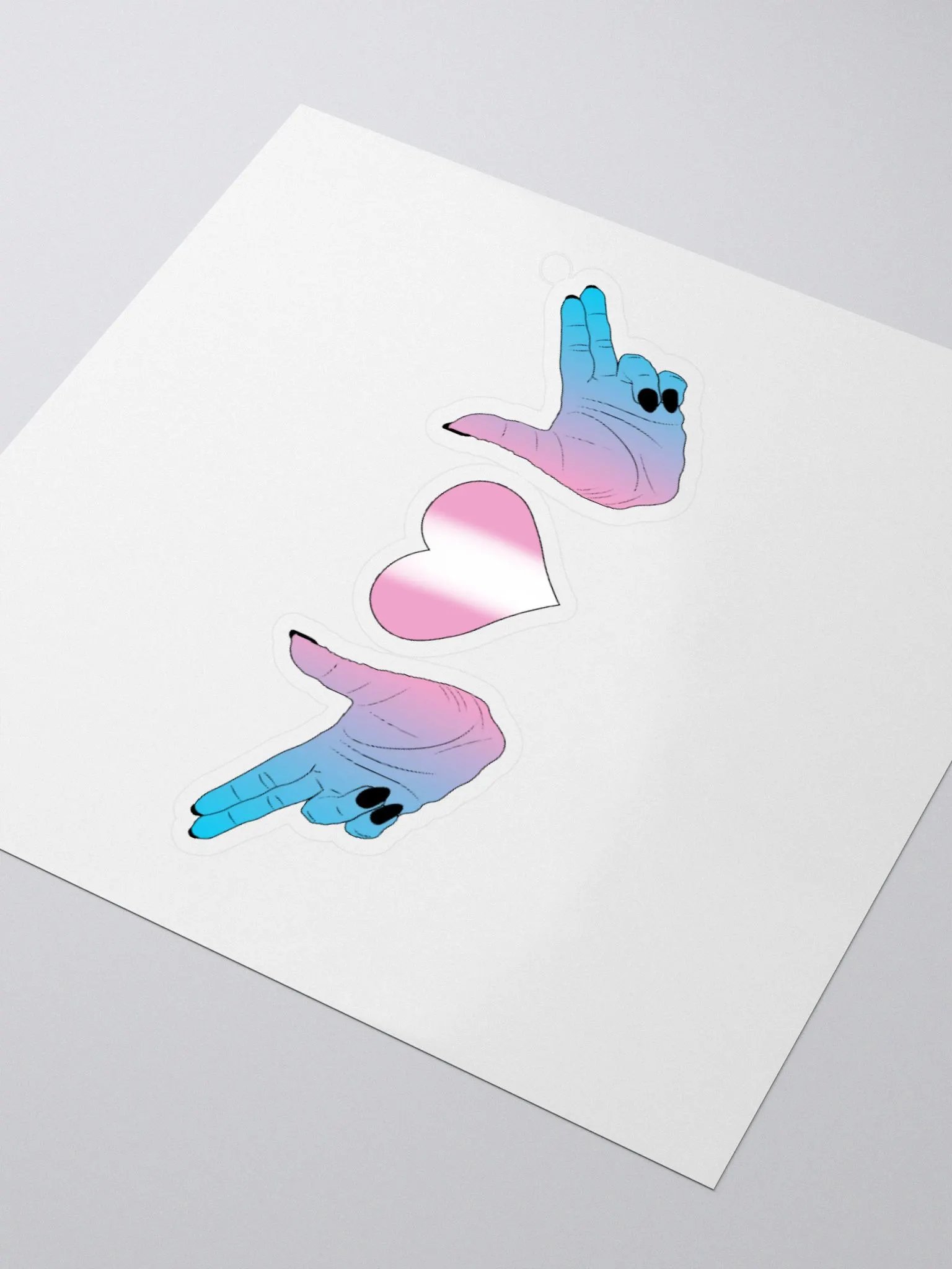 Finger Guns (trans flag) Sticker product image (9)