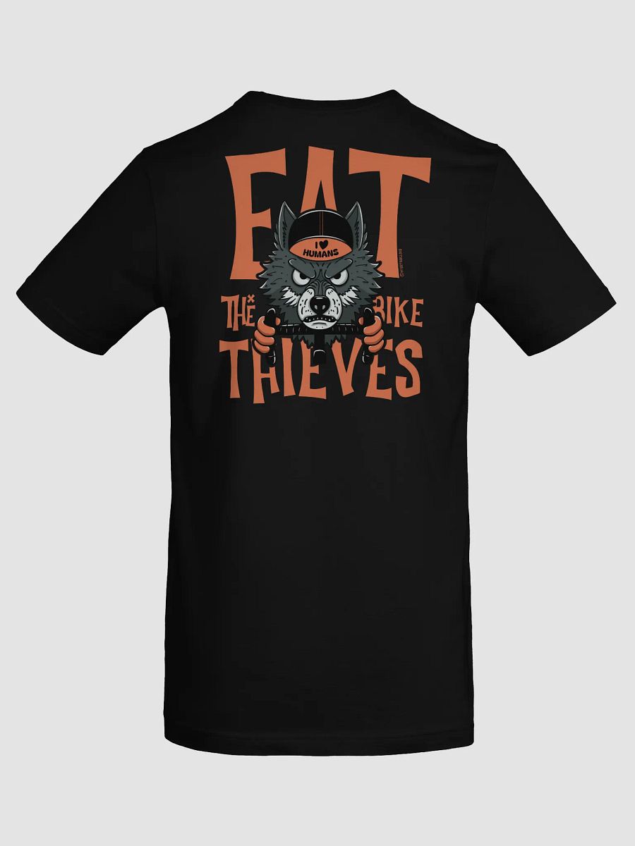 Eat the Bike Thieves, Funny Wolf Cyclist Graphic T-Shirt – Anti-Theft Cycling Shirt for Bikers & Commuters product image (8)