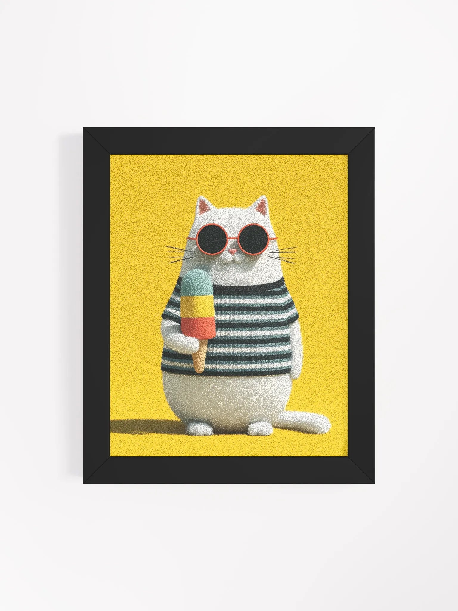 Cool Cat Chillout Ayous Wood Framed Matte Poster product image (57)