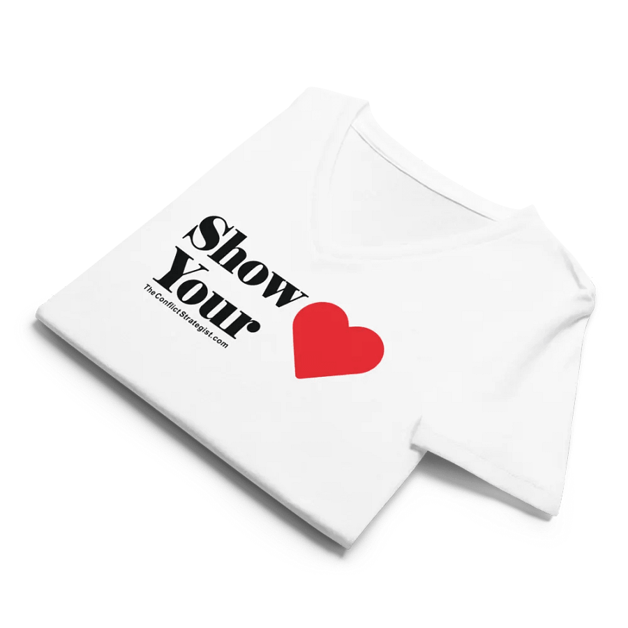 Show Your Heart - Women's V-Neck T Shirt - White product image (4)