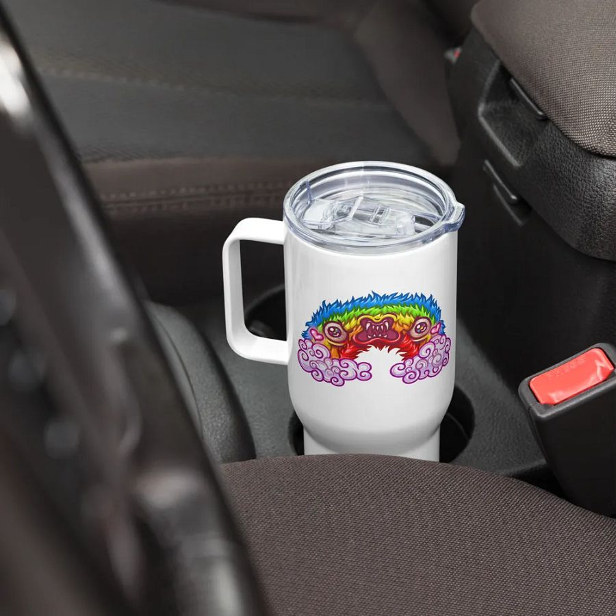 Gay Wrath Rainbow Travel Mug (With Handle) product image (8)