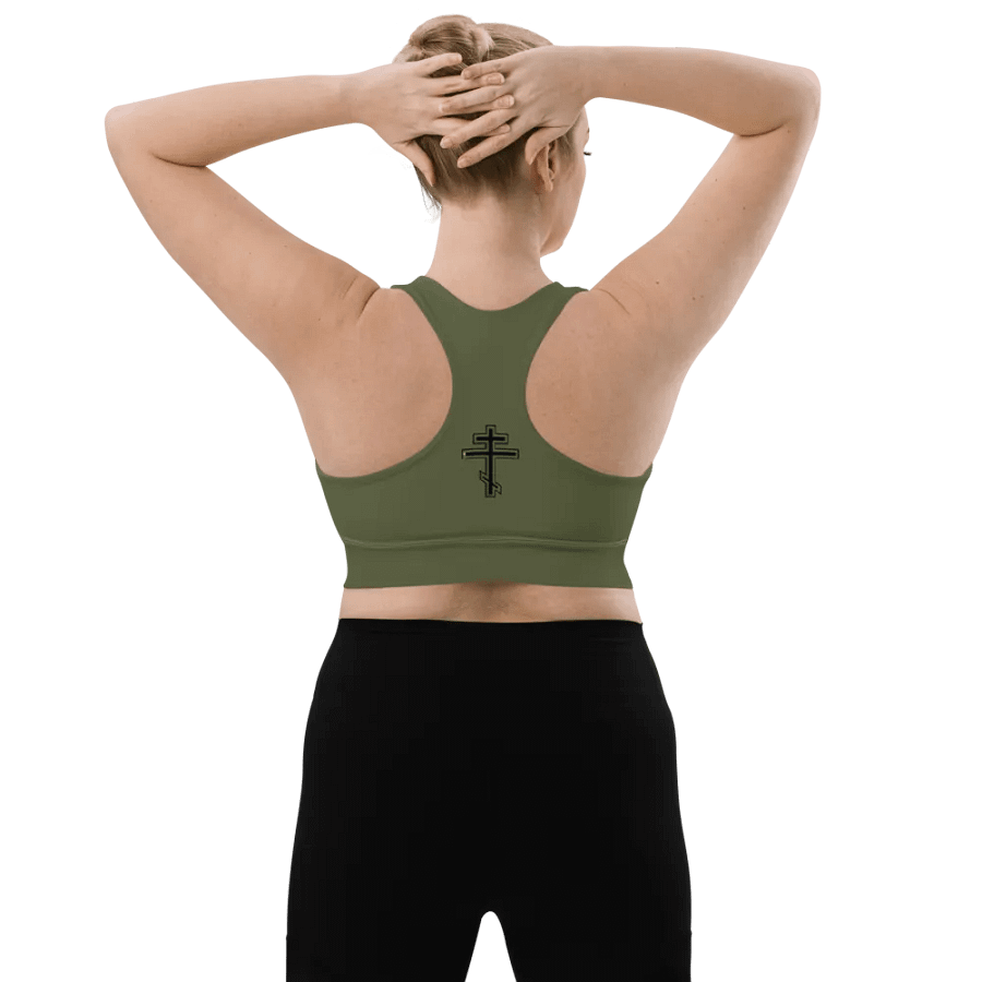 Olive Serenity Longline Sports Bra product image (7)