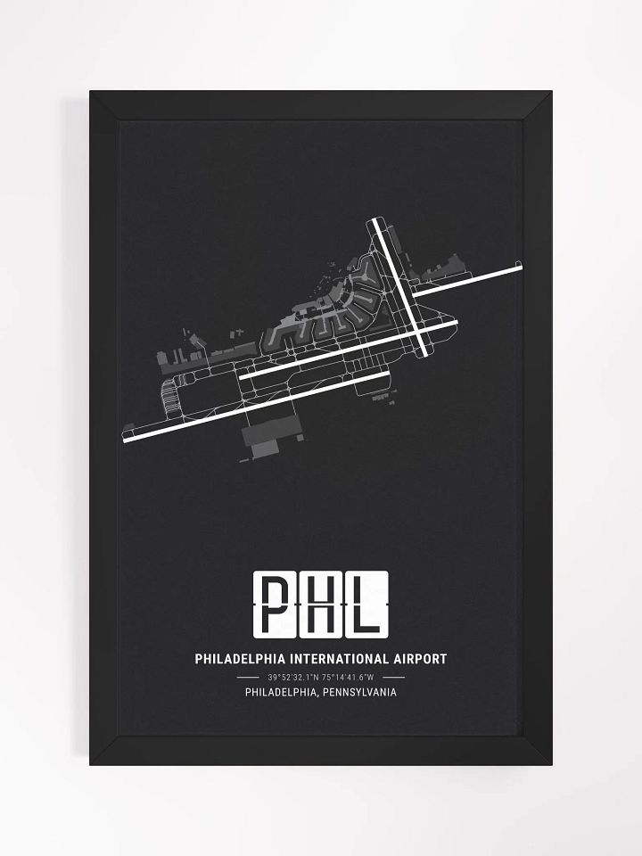 Framed Airport PHL Premium Map On Matt Paper product image (1)
