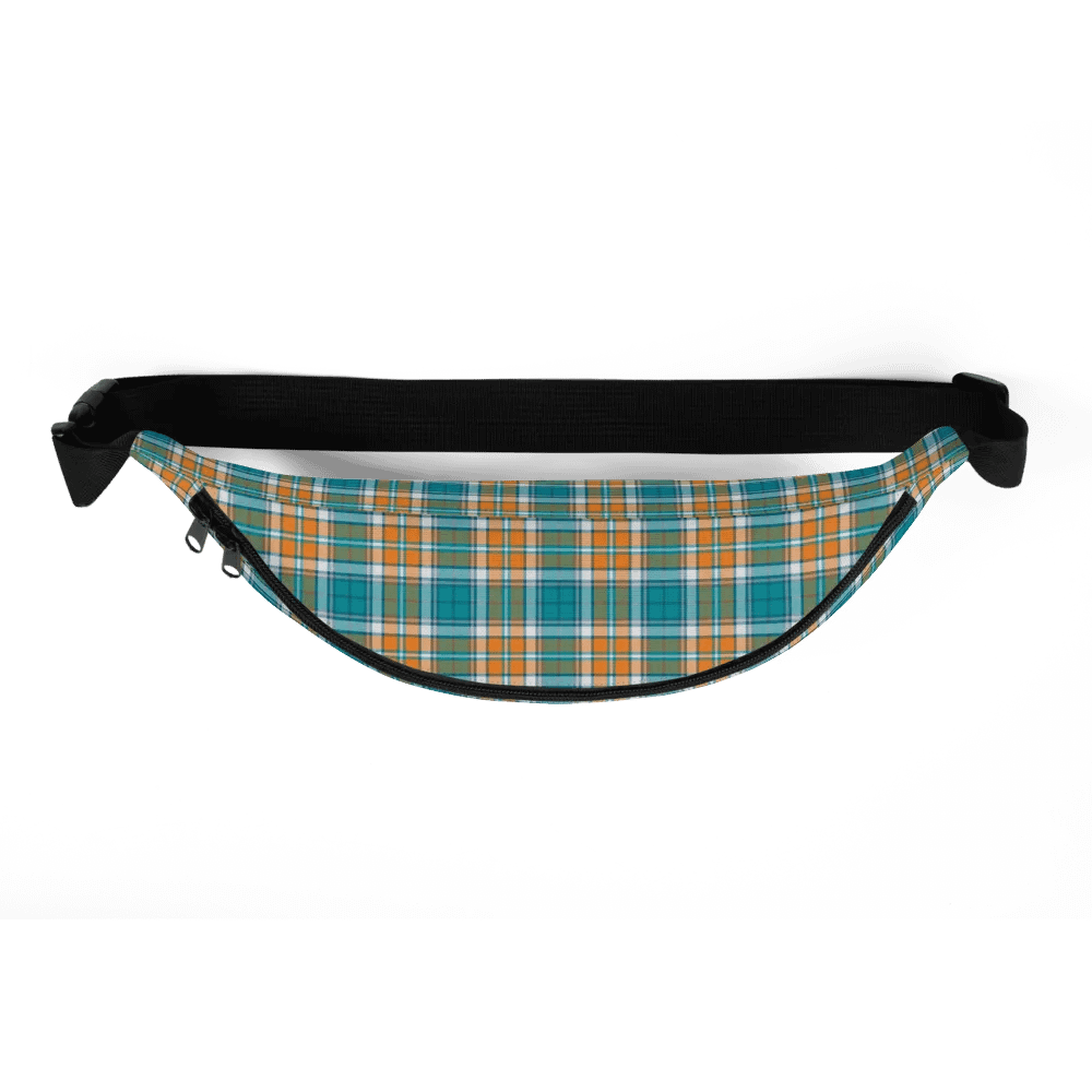 Turquoise and Orange Sporty Plaid Fanny Pack product image (5)