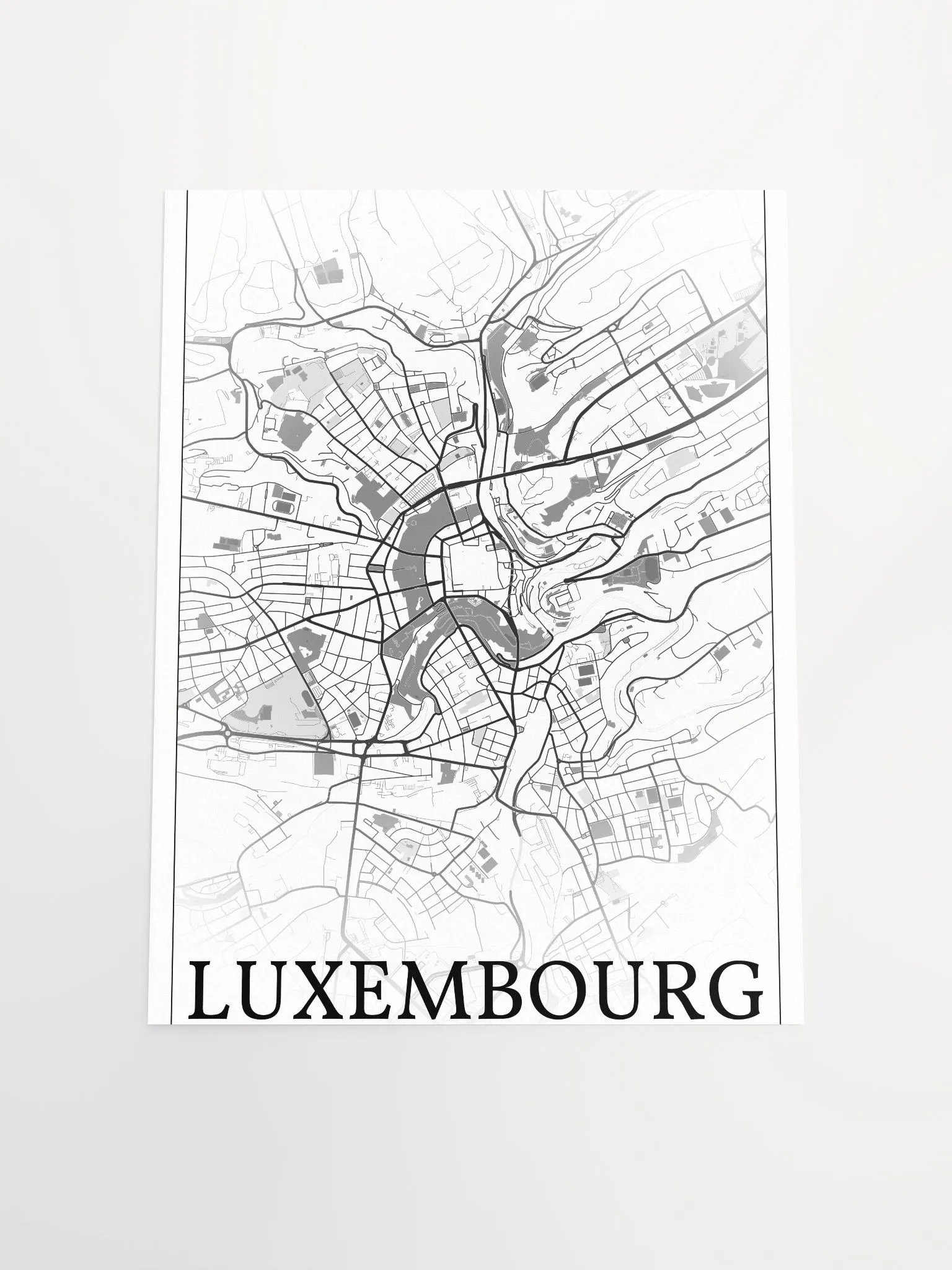 Luxembourg, Luxembourg, city map print product image (16)