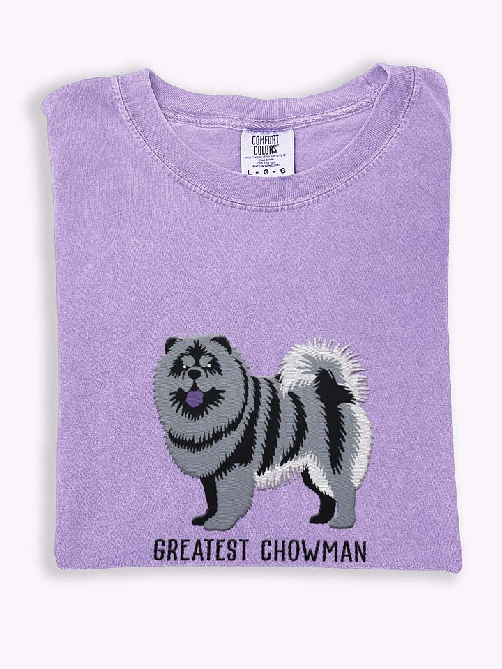 Greatest Chowman T-Shirt(Embroidered) of a Chow Chow(Blue) product image (1)