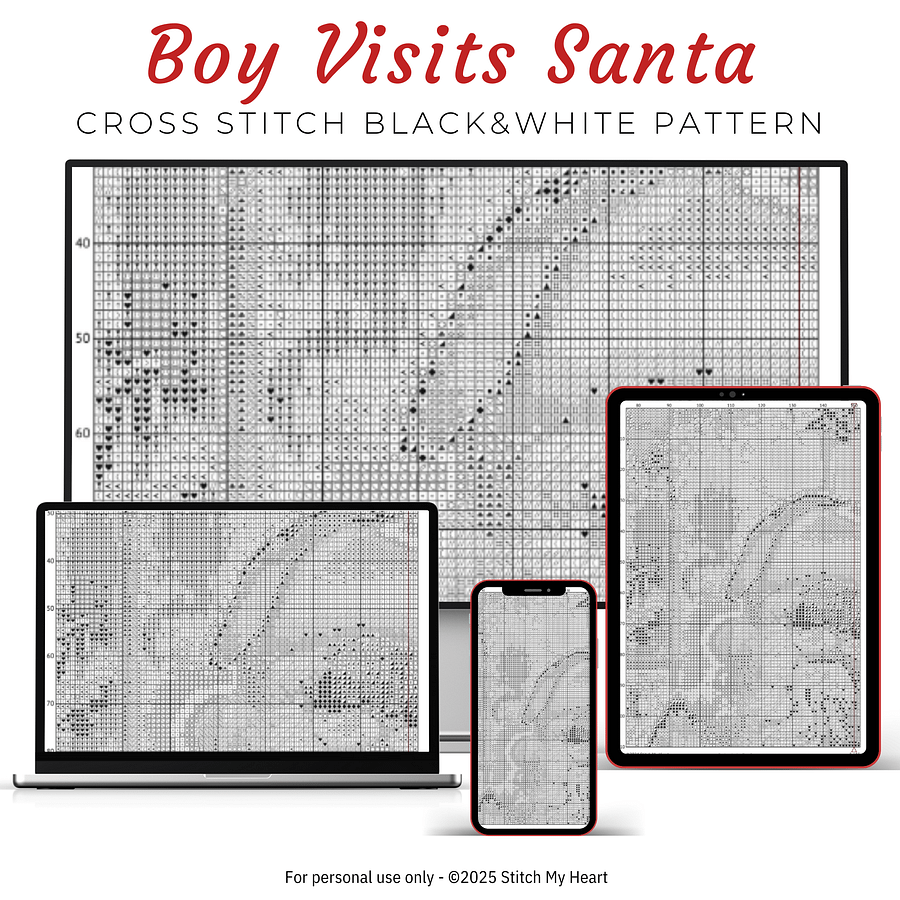 Boy Visits Santa's Grotto Cross Stitch Pattern product image (4)