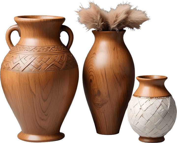 Scandinavian Nest – Winter decor Cozy Vases Set PNG product image (1)