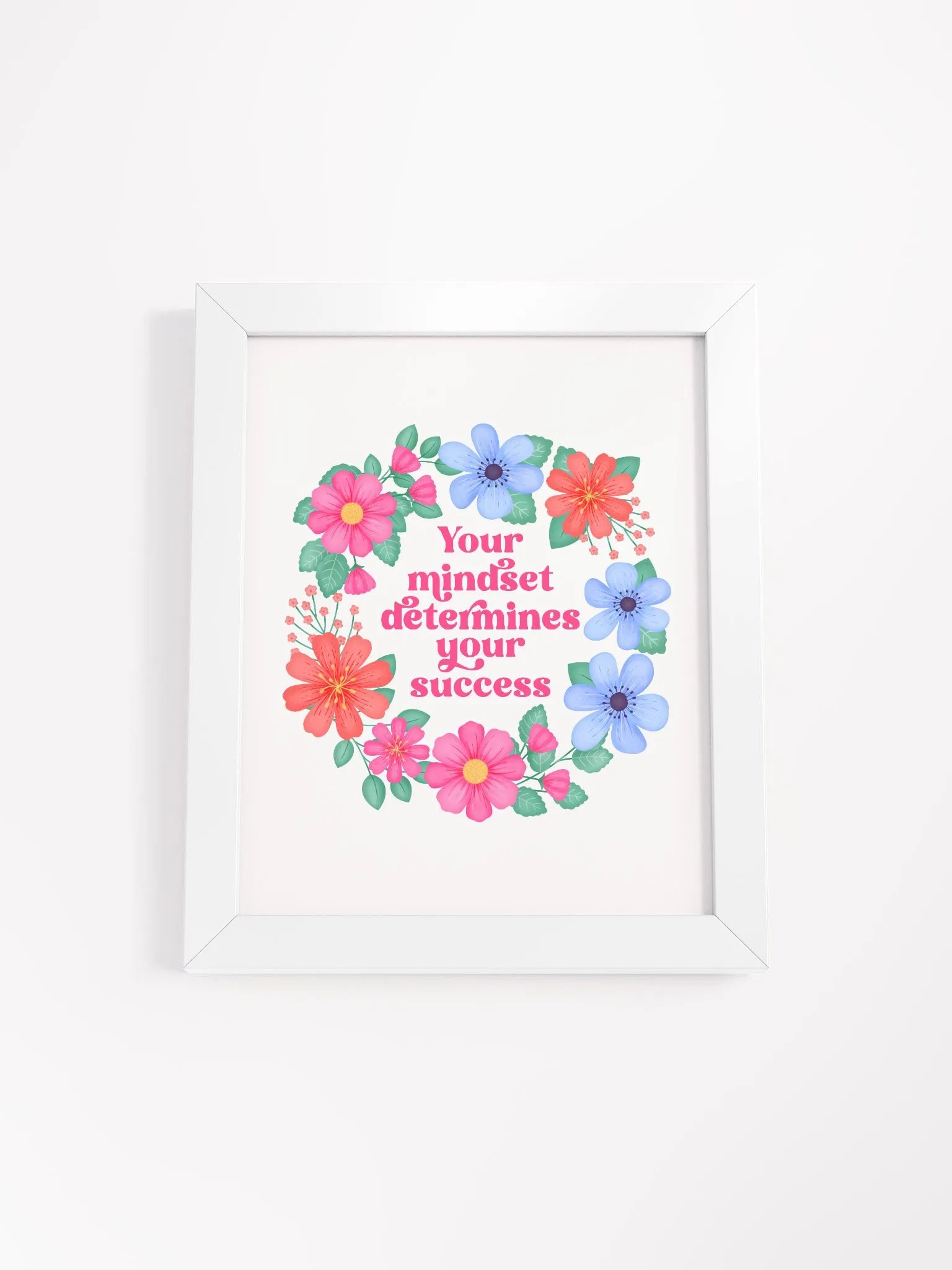 Your mindset determines your success - Motivational Wall Art White product image (4)