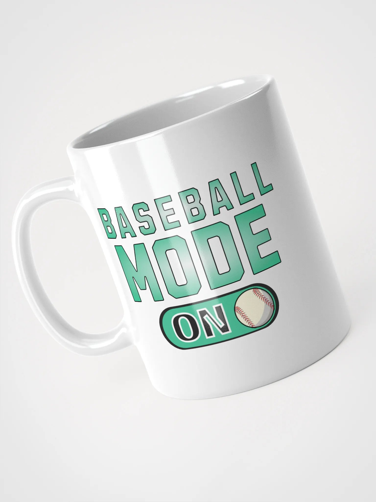 Baseball Mode On White Glossy Mug product image (2)