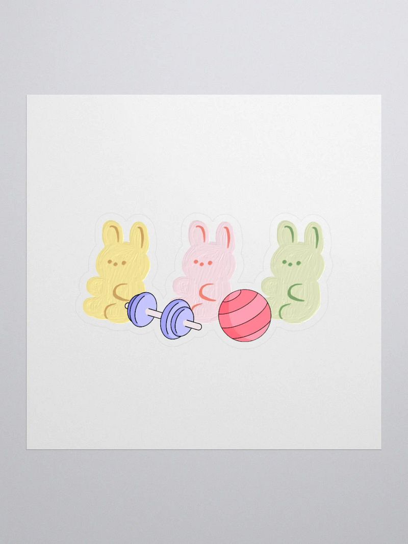 Pastel Gym Bunny Sticker