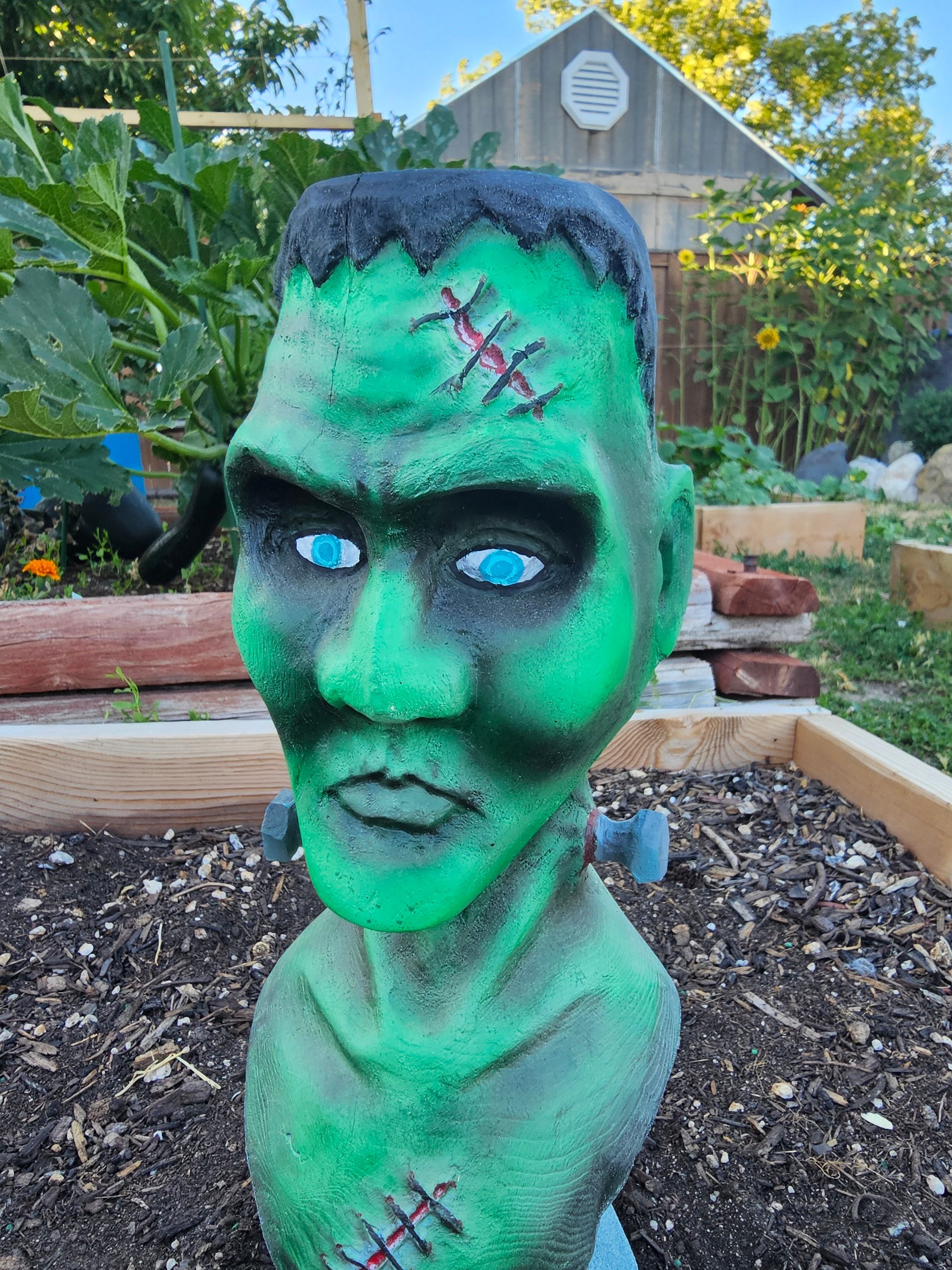 Frankenstein Bust Wood Carving product image (6)