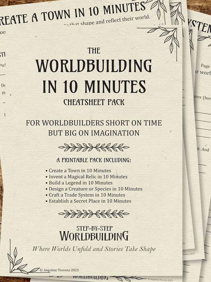 The Worldbuilding in 10 Minutes Cheatsheet Pack product image (1)