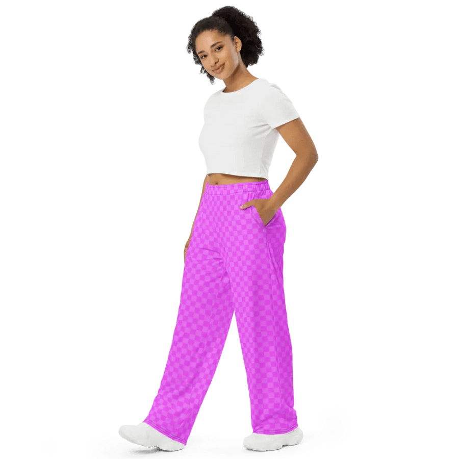 Premium Pink Checkered Pants product image (4)