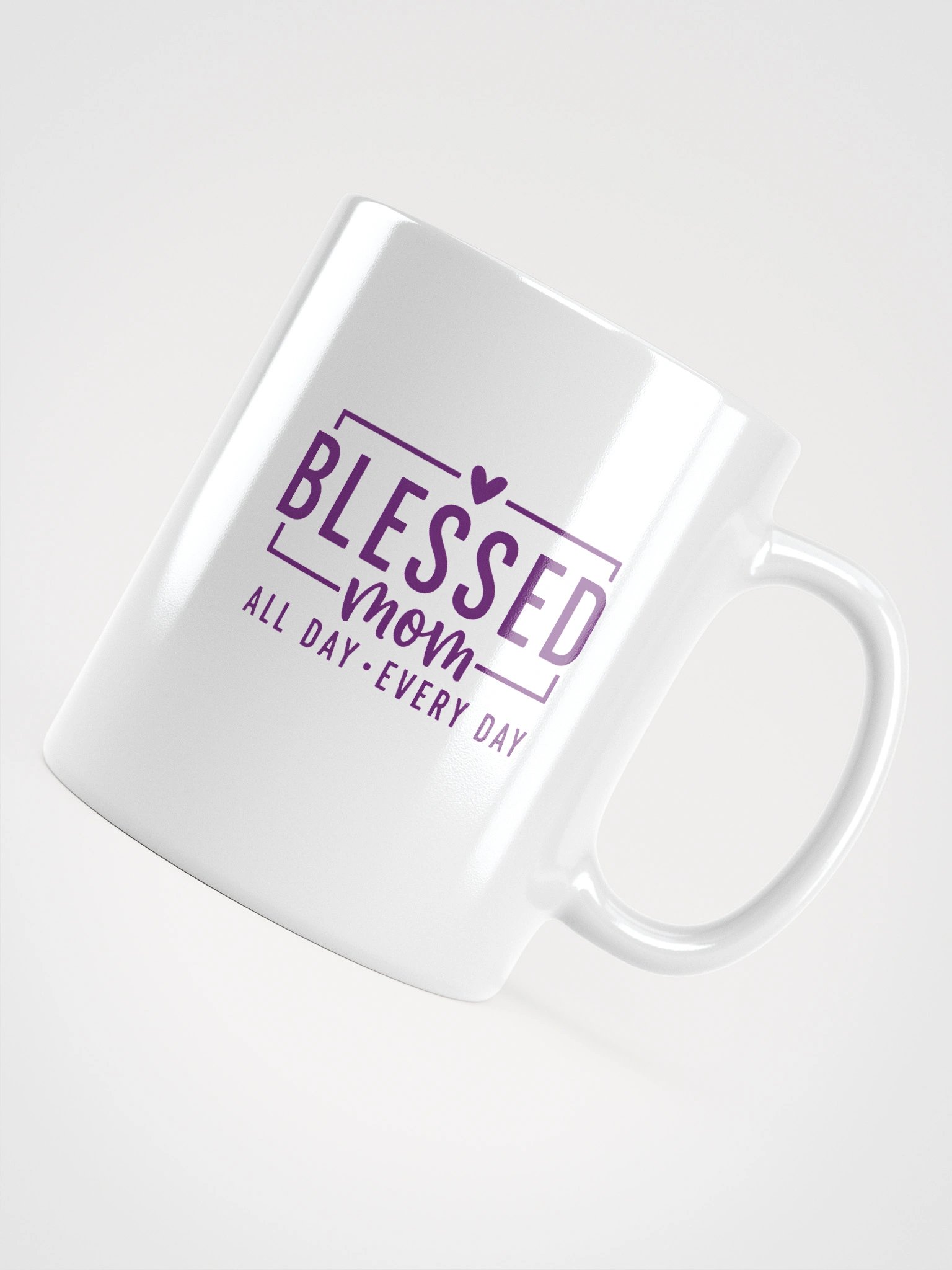 Blessed Mom Mug | Elegant Script Design with Heart | Mom Life Every Day product image (11)