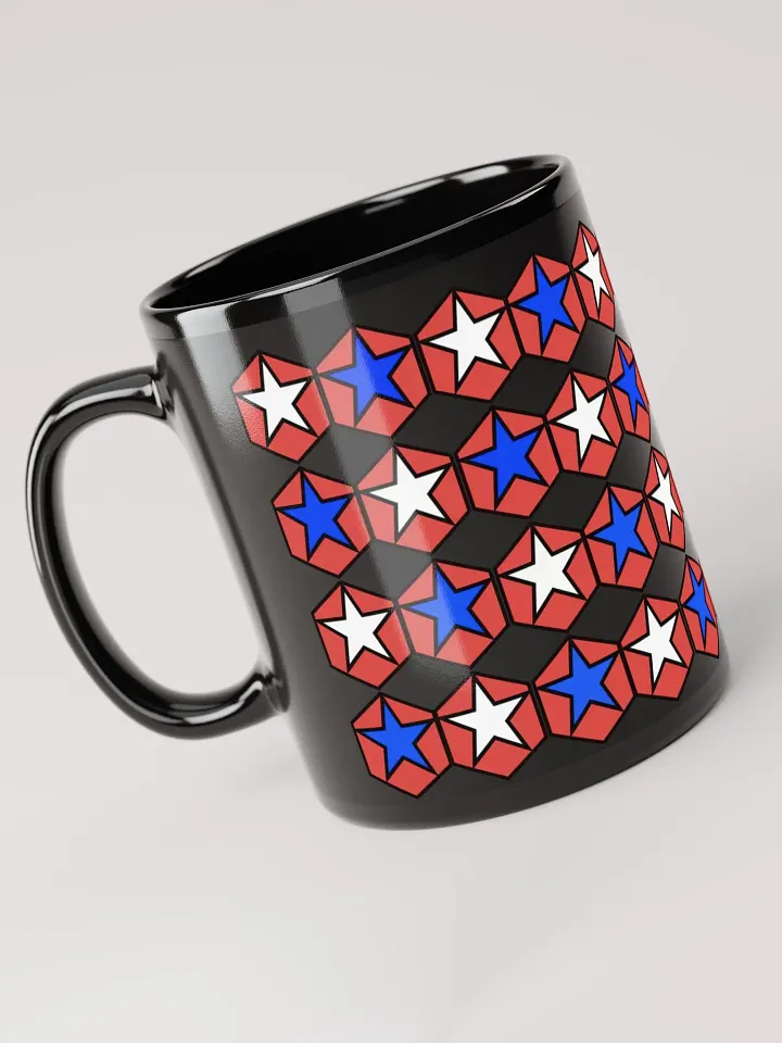 Stars Within Hexagons - Geometrical Design Black Mug product image (2)