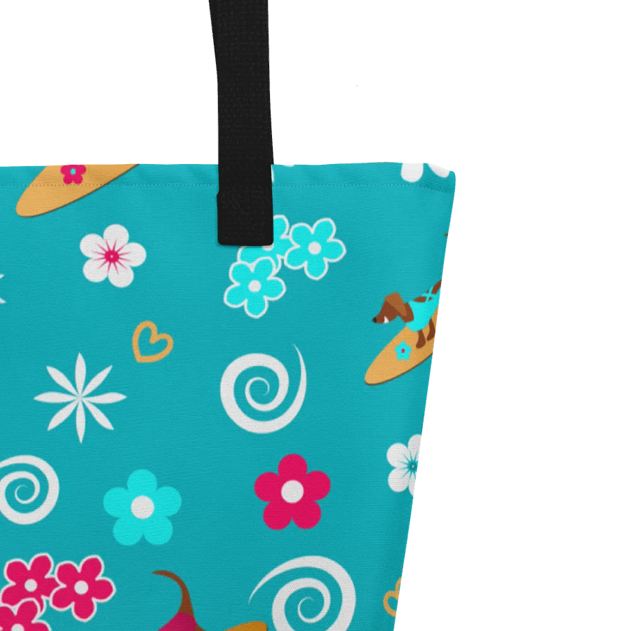 Surfing Dachshund Pattern All Over Print Tote product image (3)