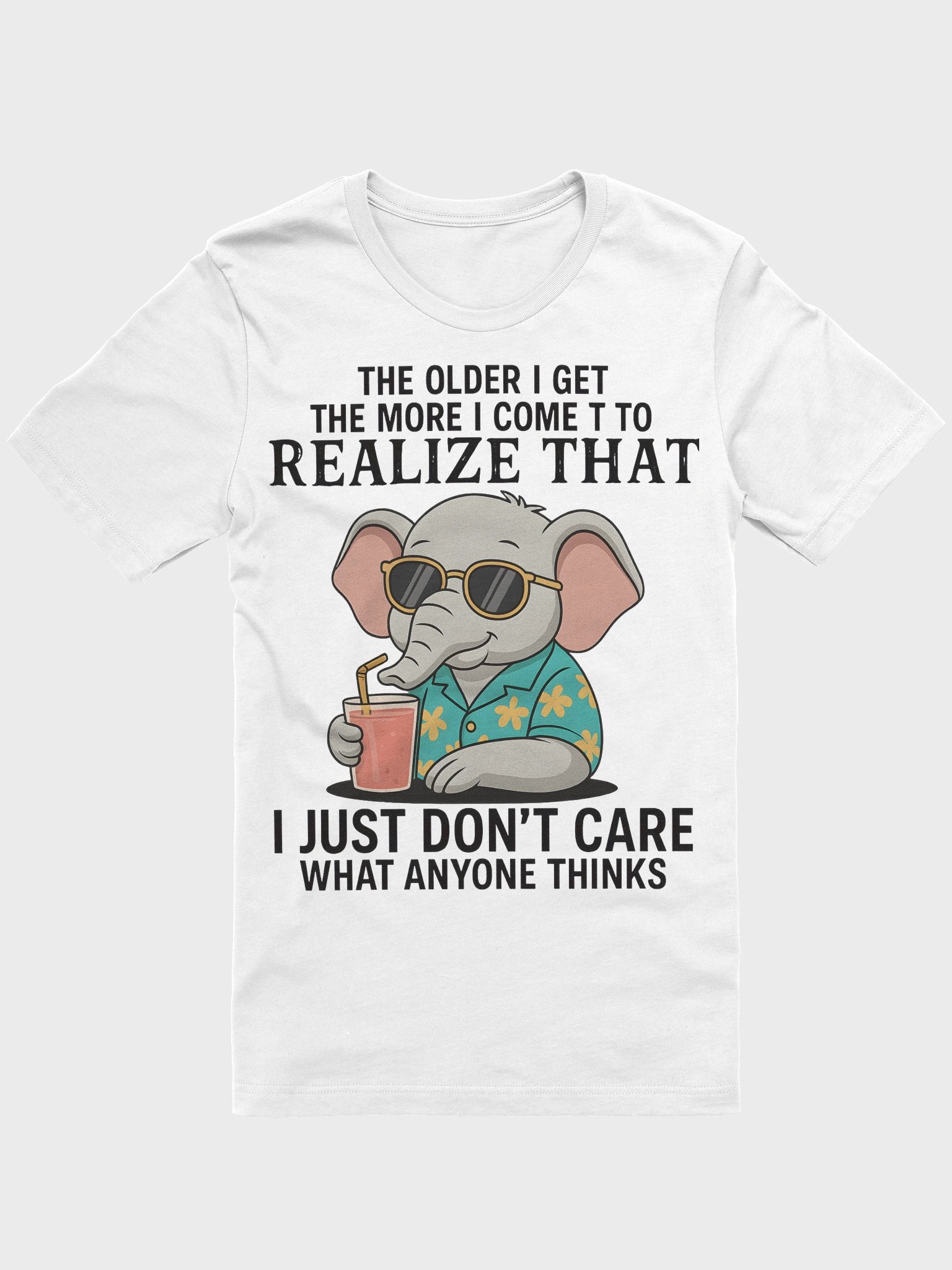 "I Just Don’t Care What Anyone Thinks" Retro Aging Humor Tee product image (1)