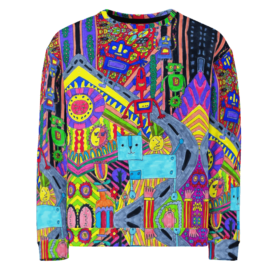Abstract Colourful Doodle Robots Unisex Sweatshirt product image (3)
