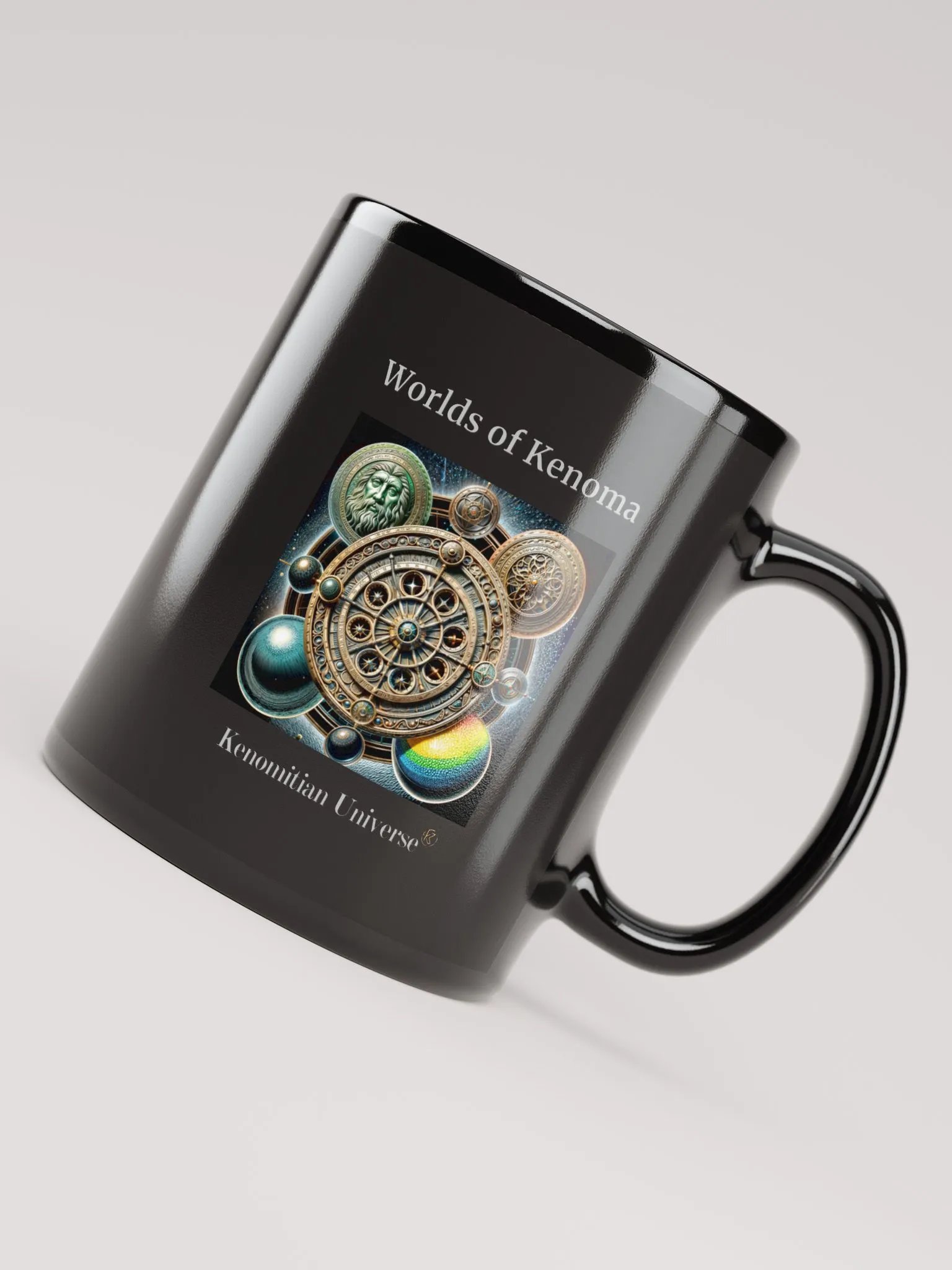 Worlds of Kenoma | Black Glossy Mug product image (5)
