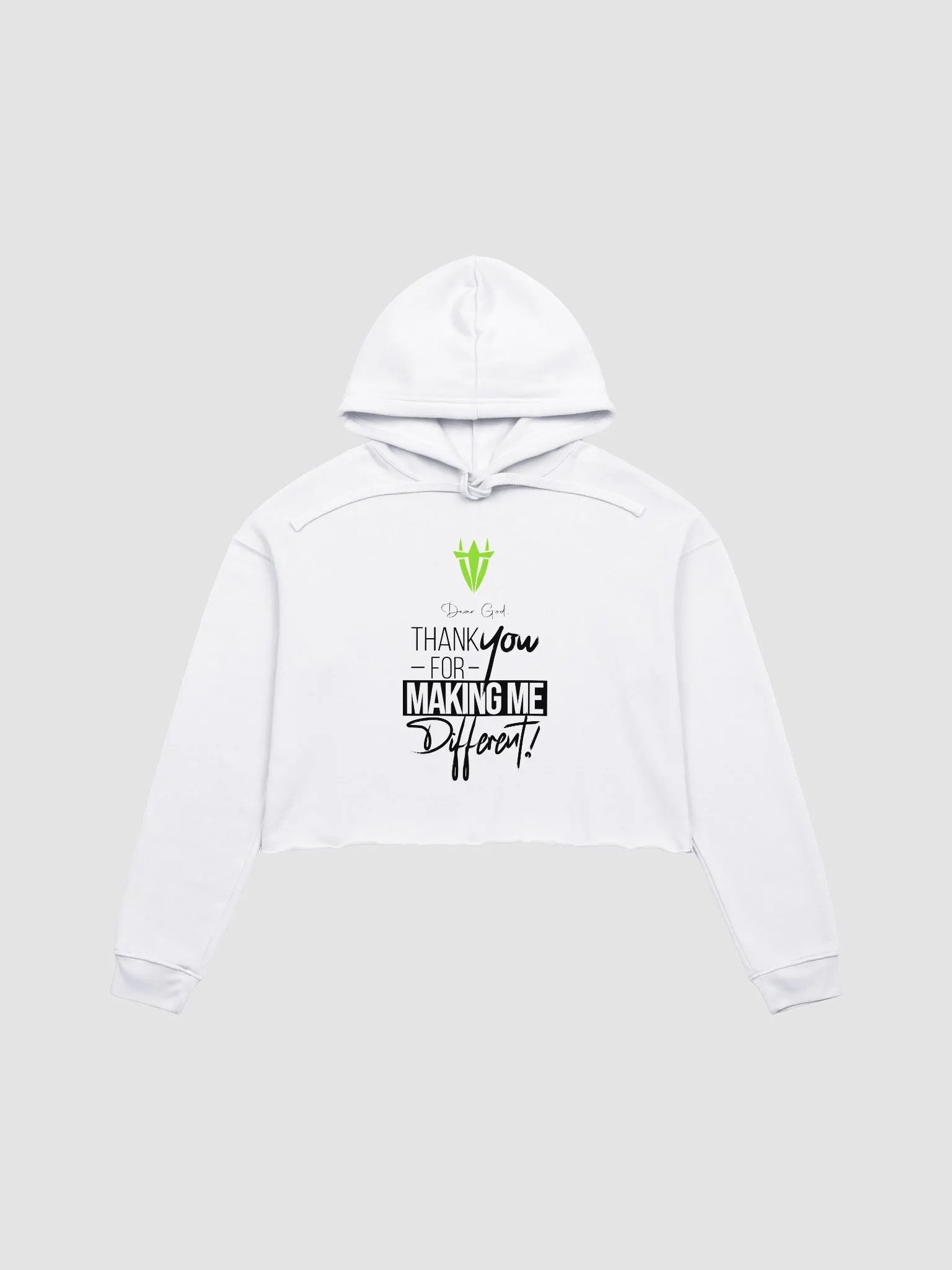 Dear God White Cropped Hoodie product image (1)