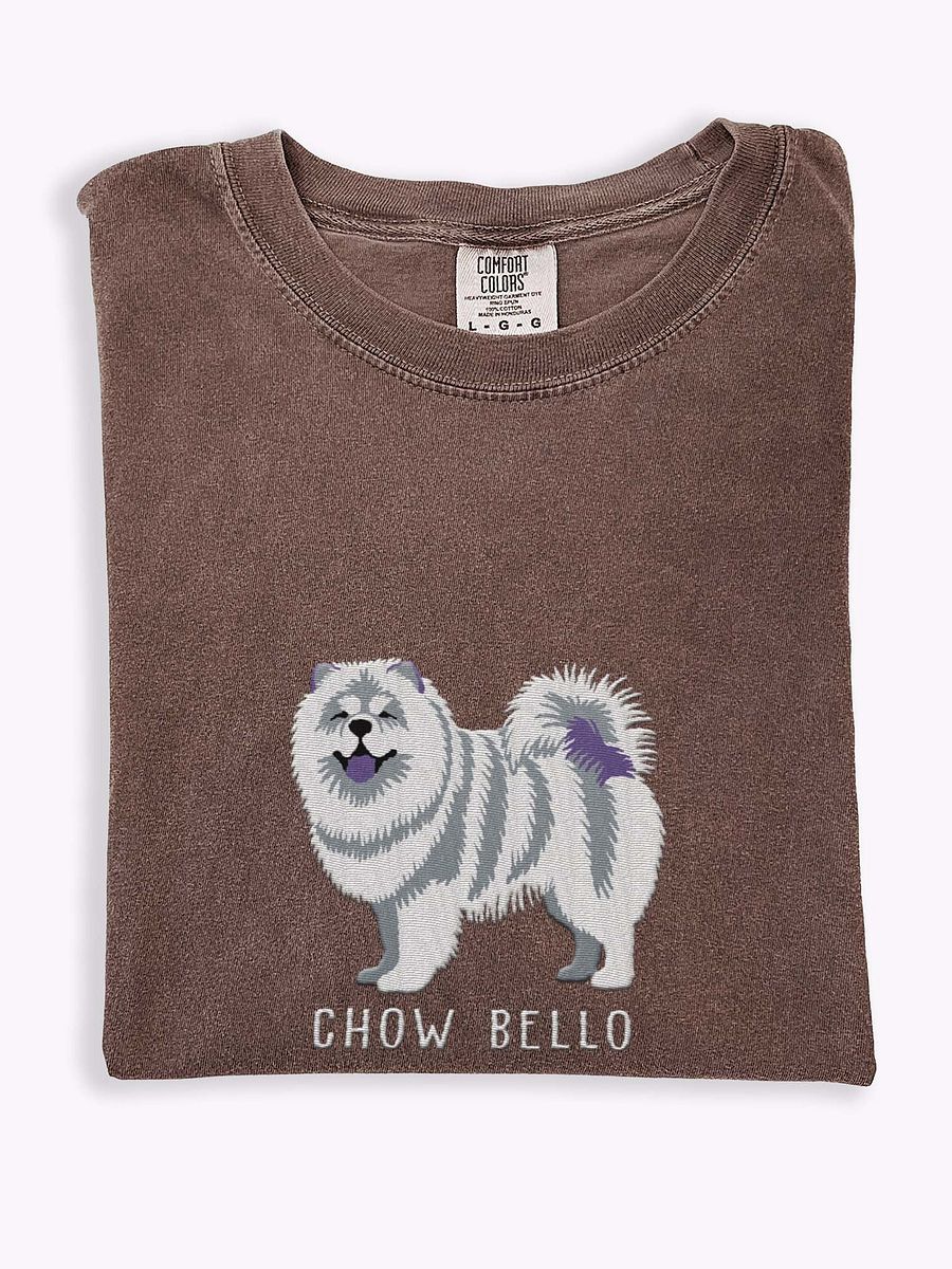 Chow Bello T-Shirt(Embroidered) of a Chow Chow(White) product image (1)